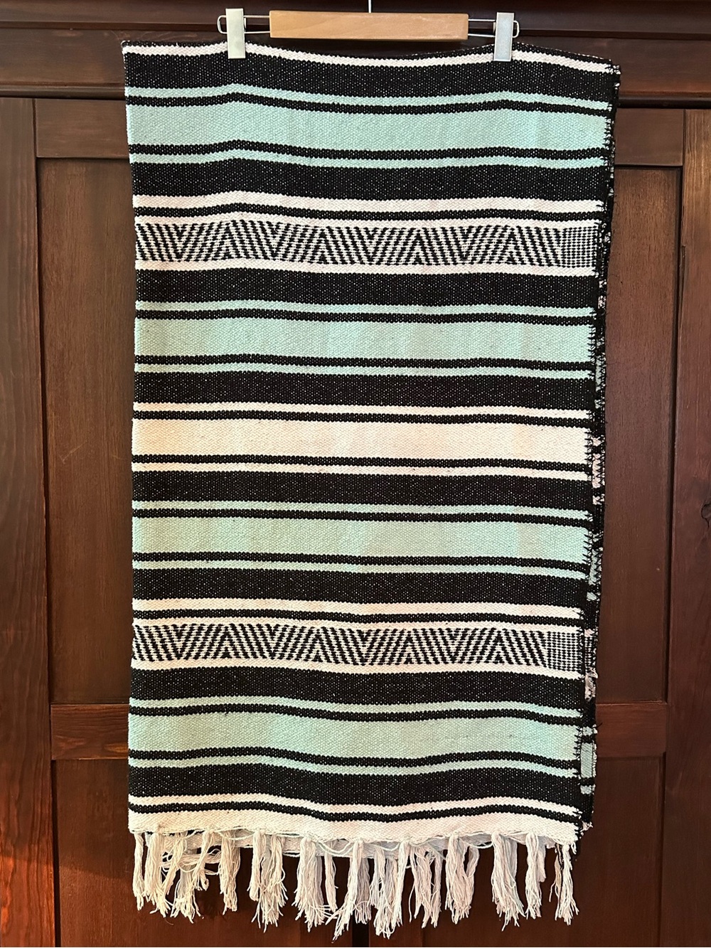 Vintage Mexican blanket • throw blanket • heavyweight